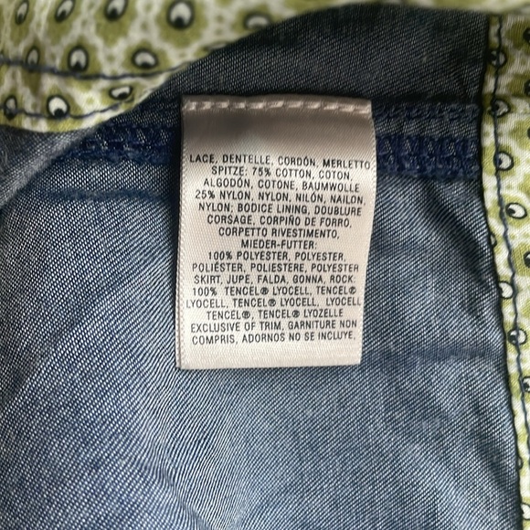 🍀Sale 4/$20 ANTHROPOLOGIE HD in Paris Lace & Chambray Dress - Picture 8 of 11